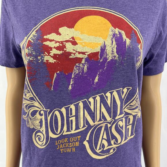 Old Navy XS Womens Purple Johnny Cash Fitted Short Sleeve Tee Shirt T-Shirt - Picture 2 of 7